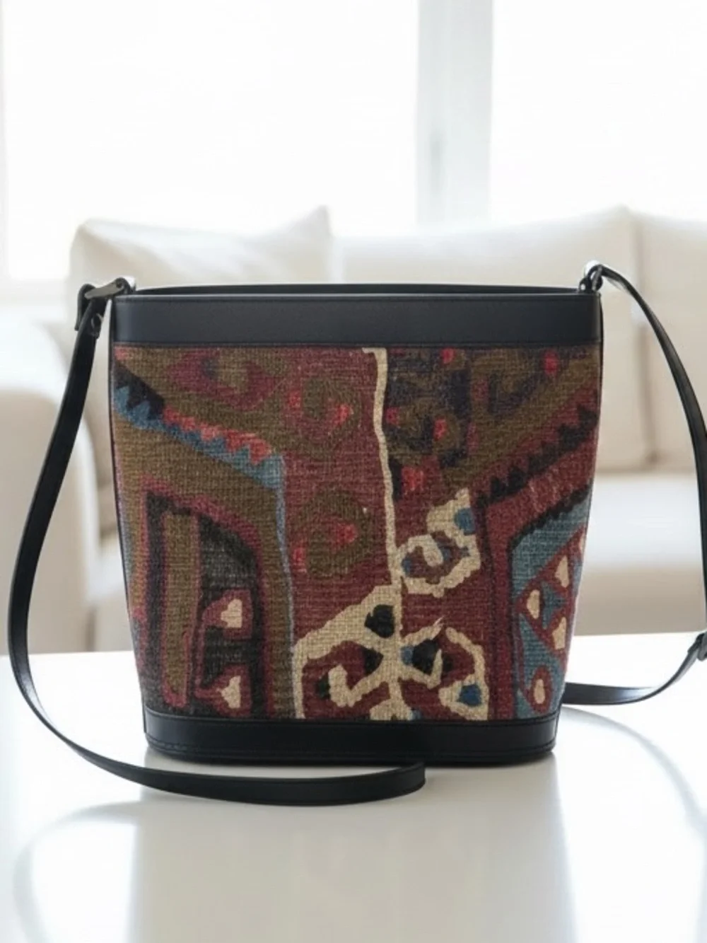 Kilim Turkish Wool & Leather Handbag